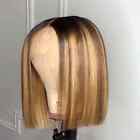 Highlight Straight Bob Lace Front Human Hair Wig Glueless Wig Ready To Wear