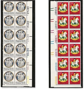 Scott #1768- 1769 15 Cent Christmas Plate Block of 12 ~ MNH-Very Low Price - Picture 1 of 1