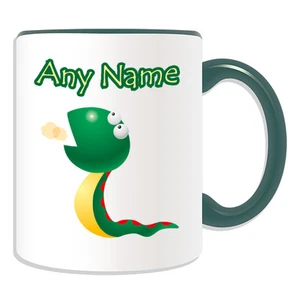 Taza de regalo personalizada serpiente caja de dinero taza animal vida marina diseño lindo verde tontería - Imagen 1 de 21