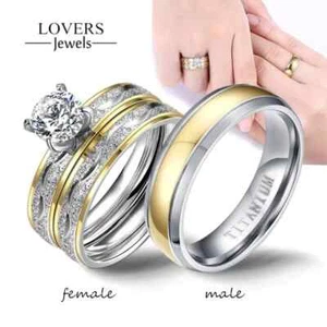 Anillos Sortijas De Compromiso Matrimonio Boda Oro/plata Regalos Para Mujer - Picture 1 of 18