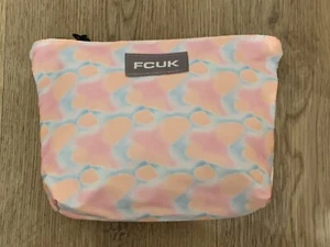 FCUK Makeup Cosmetics Travel Bag Wash Bag Blue Pink & Orange FREEPOST - Picture 1 of 2