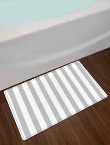 Grey White Stripe Geometric Modern Art Shower Curtain Bathroom Accessories Set