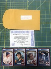Vintage LOT 4 NOLAN RYAN 1994 GUYANA FAREWELL STAMP CARD COLLECTION & COA SSCA