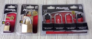 Lote de Cerraduras Llave Maestra Nuevas 4 x 141QLF, 140T, 120D Candados - Imagen 1 de 5