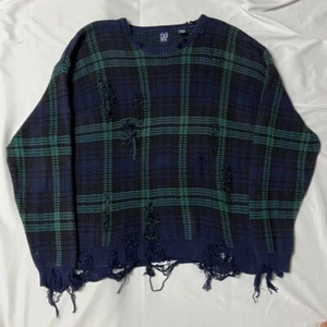 Maglione maglia OLD GAP oversize danneggiata uomo XL 00s stile cotone vintage - Foto 1 di 10