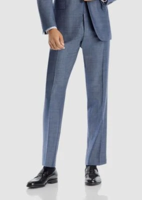 Canali Men's Blue Classic-Fit Sharkskin Suit Separate Pants Size 37W - Image 1 of 2