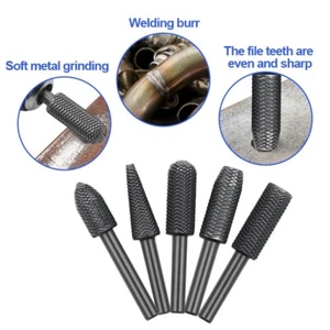 Professional Rotary Rasp File Set 5Pcs 6mm Shank for Metal Derusting - Picture 1 of 12