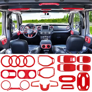 21PCS Full Set Interior Decoration Trim Kit For Jeep Wrangler JL JLU JT 2018-21 - Bild 1 von 9