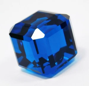 Natural 125.60 Ct Brazilian Blue Topaz Cube Cut Loose Gemstone Certified - Picture 1 of 7
