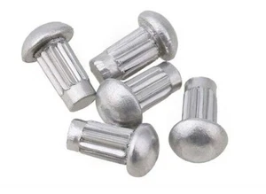 M1,6 M2 M2,5 M3 M4 Aluminium Rändelnieten Halbrundkopf massiv Fluss 3mm-12mm - Bild 1 von 2