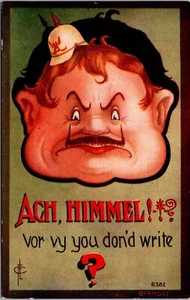 K18/ Patriotic Postcard c1910 Anti-Germany Axis Ach Himmel 94 - Picture 1 of 4