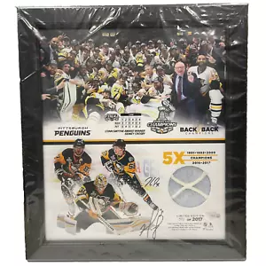 Marco autografiado de la Copa Stanley de los pingüinos de Pittsburgh de Jake Guentzel y Matt Murray - Imagen 1 de 1