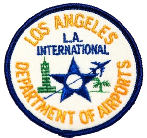 Parche bordado LOS ANGELES Policía Aeropuerto Internacional Años 70 Aviación Nuevo de Lote Antiguo - Imagen 1 de 8