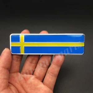 Metal Sweden Flag Car Emblem Badge Gift Saab Motorcycle Sticker Fairing - Picture 1 of 3