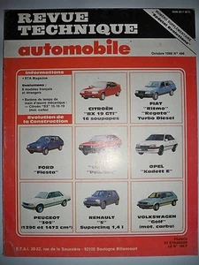 Citroen BX GTi FSO Peugeot 305 Opel Kadett Golf - Revue Technique Automobile 496 - Picture 1 of 10