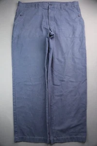 Men's LL Bean Canvas Trouser Pants Straight Blue Size 38x29 - Picture 1 of 6