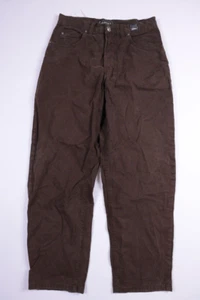 Vintage VERSACE COUTURE Brown Denim Baggy  Straight Pants Trousers Size W29 - Picture 1 of 10