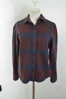 Camisa Mountain Hardwear Para Mujer XS Roja Azul A Cuadros Mangas Largas Cuello Abotonado Foto 1 de 4