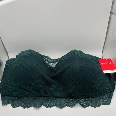 Spanx Undie-tectable Lace Bandeau Bra XL Teal Green Strapless NWT lined - Image 1 of 4