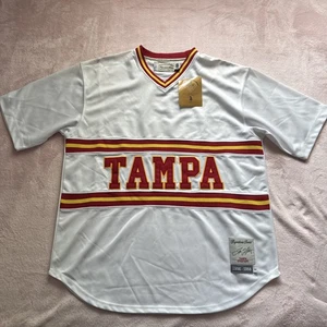 NWT Men's 52 XL-2XL Headmaster Tampa Spartans Tino Martinez #3 White Jersey - Picture 1 of 12