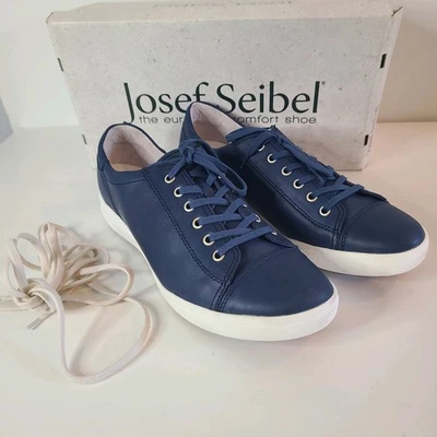 Josef Seibel Womens Sina Campa Blue leather Sneaker Shoe sz 42 (11-11.5) NEW - Image 1 of 4