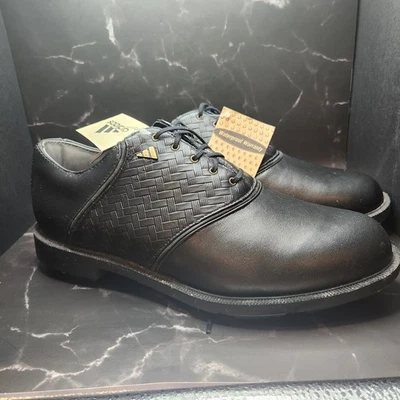 Brand New In Box adidas Z Traxion Heritage Golf Shoes - Black - Size 9 Leather - Image 1 of 4