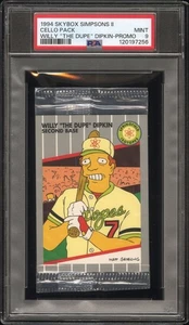 1994 SkyBox Simpsons II Willy The Dupe Dipkin #B1 Sealed Cello Pack Promo PSA 9 - Picture 1 of 2