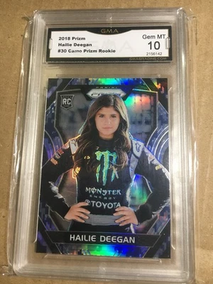 Hailie Deegan 2018 Panini Prizm CAMO ROOKIE GMA GEM MINT 10 - Image 1 of 3