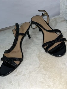 Calvin Klein Lorren Leder Marine Absatz Sandalen Größe 8 - Bild 1 von 6