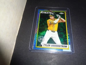 Tyler Soderstrom 2025 Topps Aggiornamento SILVER PACK RIFRATTORE VERDE SSP/99! A'S STAR! - Foto 1 di 1