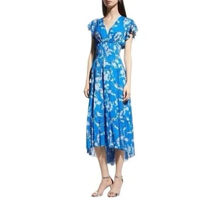Shoshanna Neal Smocked Floral-Print Midi Dress Size 2 - Picture 1 of 9