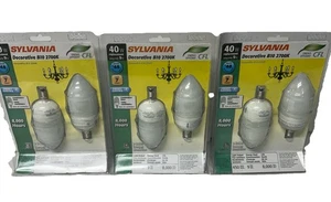 Sylvania CFL Energy Efficient 40W Soft White Medium Base Adapters B10 2700k 3pk - Picture 1 of 6