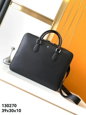 New MB Exquisite Men Black Leather Handbag Briefcase Top Quality Fashion #130270 - Image 1 of 4