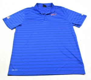 Nike OnField Buffalo Bills Poloshirt Herren Large Blau Gestreift Kurzarm Golf - Bild 1 von 13