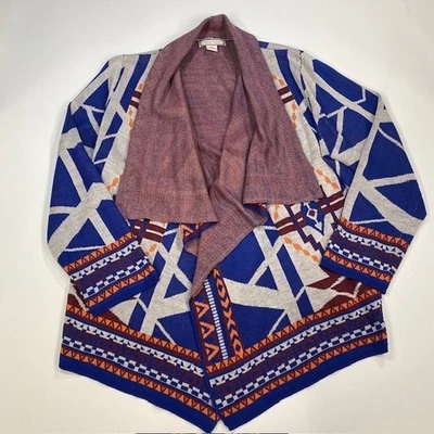 Cardigã suéter cachoeira frente aberta estampa geométrica tomate voador 2XL - Imagem 1 de 4