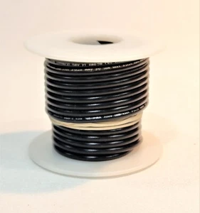 Cable de conexión 14 AWG UL1015 600 voltios NEGRO 25 pies ¡NUEVO! - Imagen 1 de 1