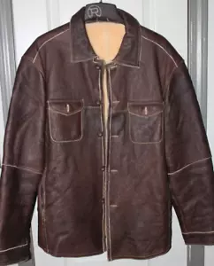 Stetson Mens Leather and wool lined jacket Size L - Picture 1 of 5