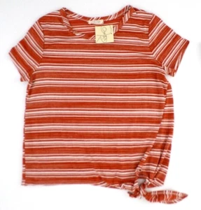 NEW Olivia Rae Women's Pullover Top L Burnt Orange & Beige Stripe NWT - Picture 1 of 4