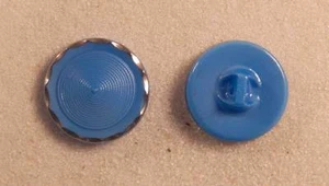 Button Set Satin Glass Light Blue Round Bullseye Platinum 11/16” 18mm 28L Czechi - Picture 1 of 1