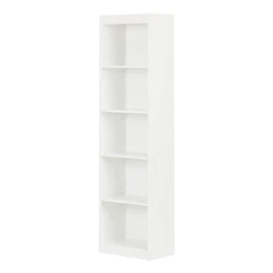 South Shore Standard Bookcase 68.75" x 19" 5-Shelves Closed Back Modern White - Picture 1 of 7