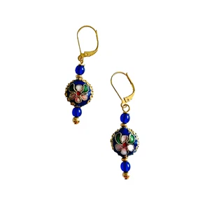 Blaue Cloisonné Ohrhänger von CurlanceCreations - Bild 1 von 4