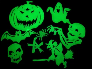 16 Pcs Glow In The Dark Halloween Decorations Adhesive Wall Stickers Removable - Picture 1 of 8