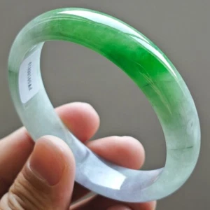 Braccialetti Giada Giadeite Giada Verde Ghiacciato Smeraldo Naturale Birmania 59mm 3237 - Foto 1 di 14
