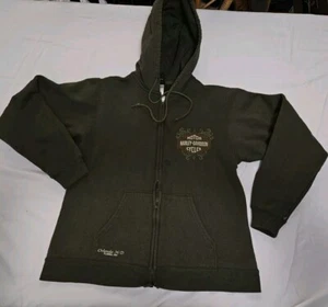Harley Davidson Full Zip Hooded Sweatshirt Jacket-sz YOUTH MED - Picture 1 of 12