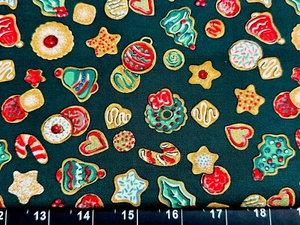 Tina Scrap 9"x21" Cookies Sugar Frosting Icing Tree Christmas Mini FABRIC COTTON - Picture 1 of 1