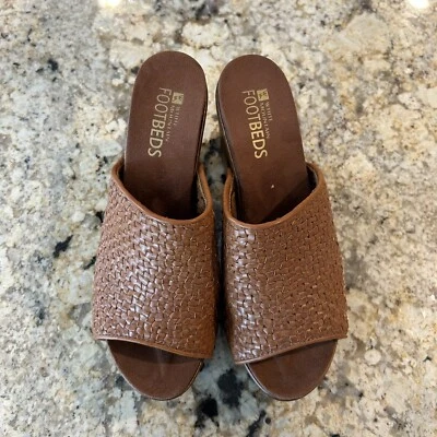 Zapatos de tacón alto con puntera abierta blancos de montaña marrón para mujer 8M Foto 1 de 4