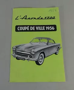 Prospekt / Broschüre Simca Aronde 1300 Coupé de Ville Stand 1956 - Bild 1 von 2