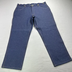 NEW Key Jeans Mens 42x34 Blue Denim Carpenter Relaxed Suspender Button ^ - Picture 1 of 14
