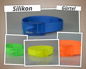 Gürtel Silikon Neongürtel Neon Farben Unisex Herren und Damen Fashion Mode  - Bild 1 von 7