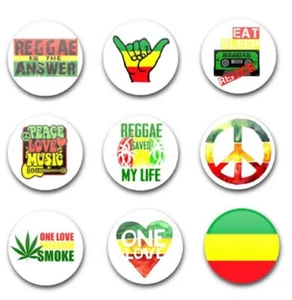 INSIGNIAS DE BOTÓN 25mm 1" x9 REGGAE - Imagen 1 de 1